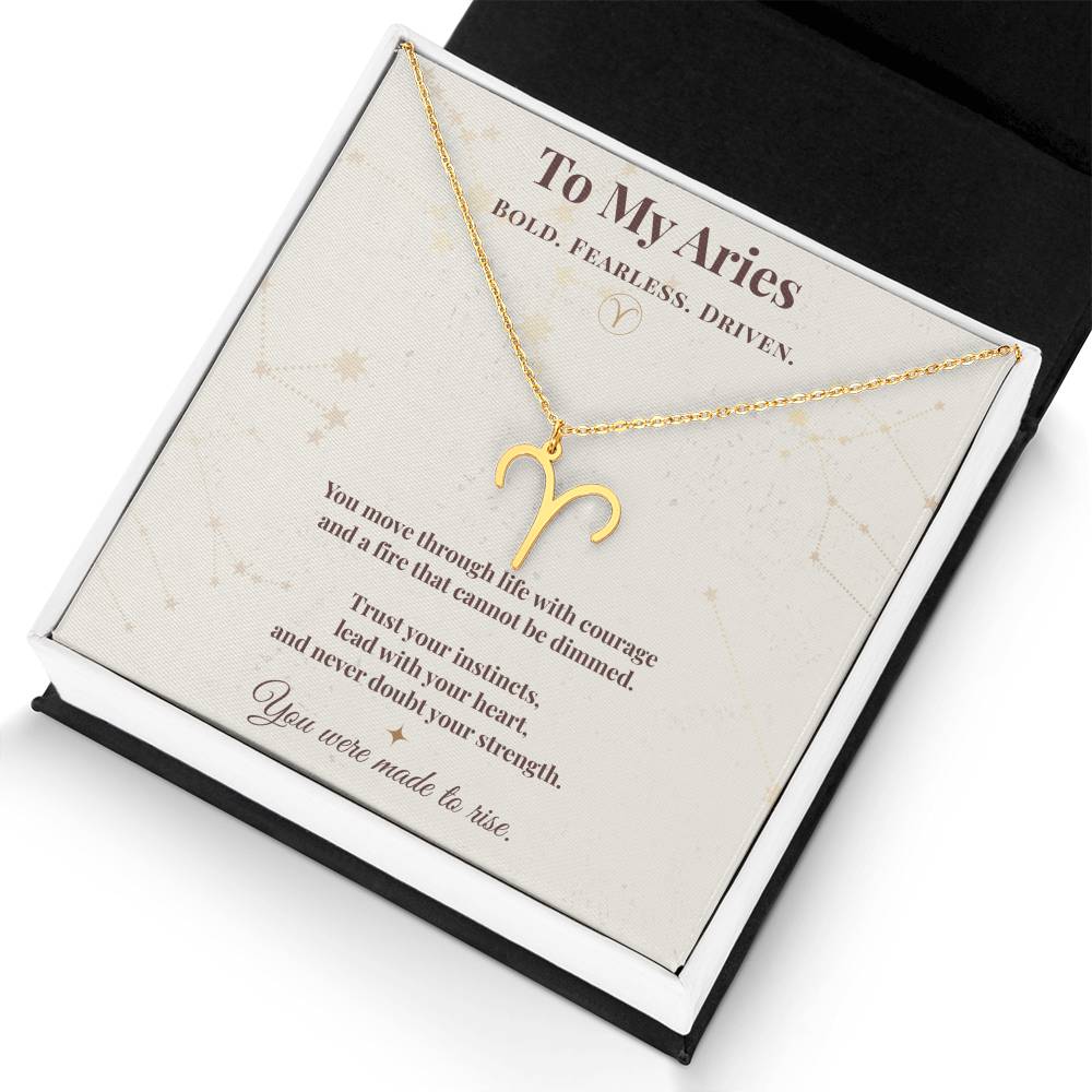 Aries Necklace – Zodiac Gift for Her – Meaningful Astrology Jewelry with Message Card