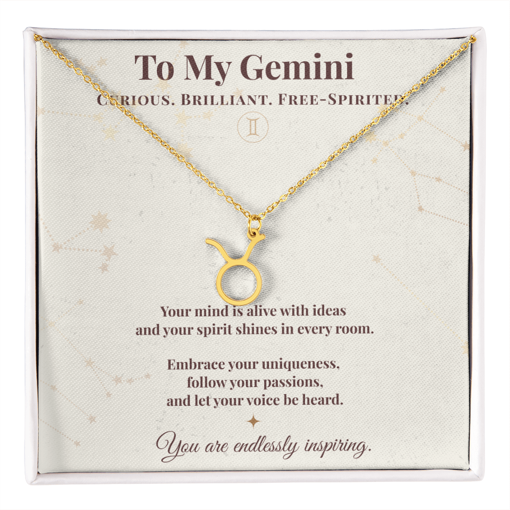 Gemini Necklace – Zodiac Gift for Her – Meaningful Astrology Jewelry with Message Card