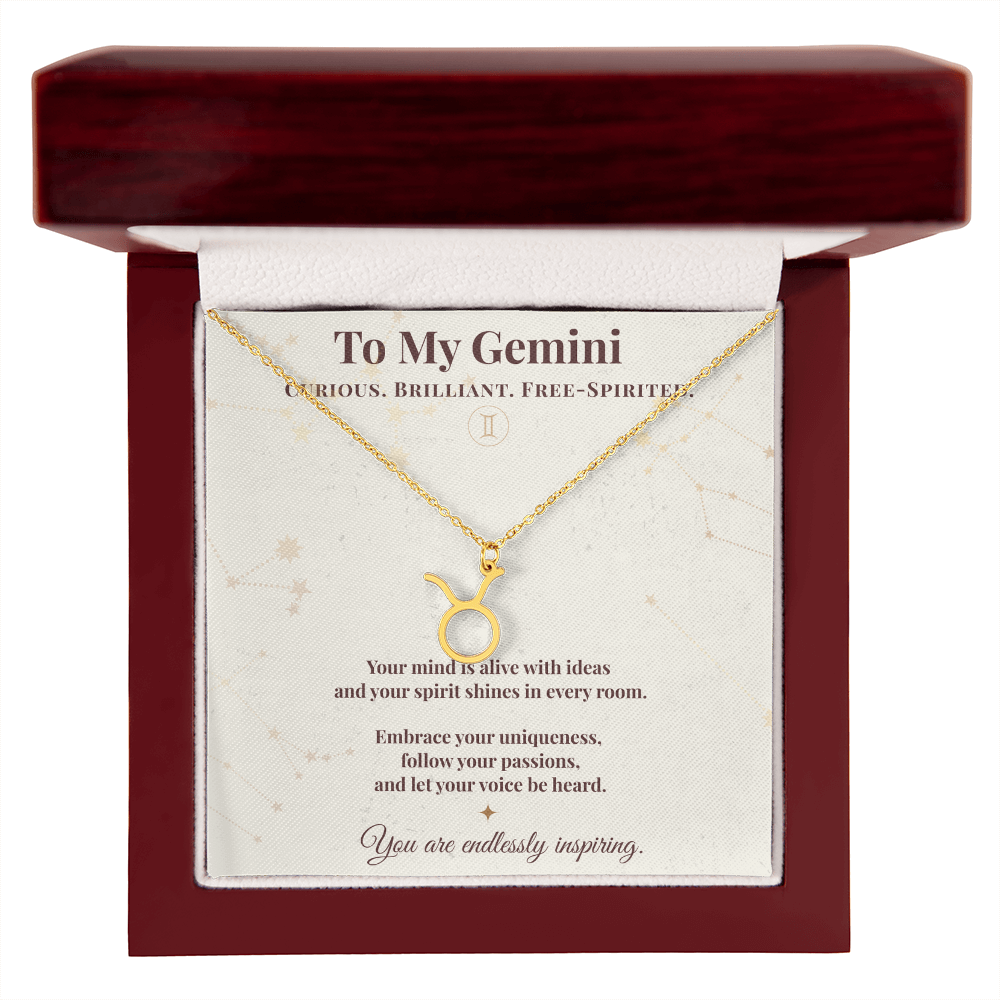 Gemini Necklace – Zodiac Gift for Her – Meaningful Astrology Jewelry with Message Card