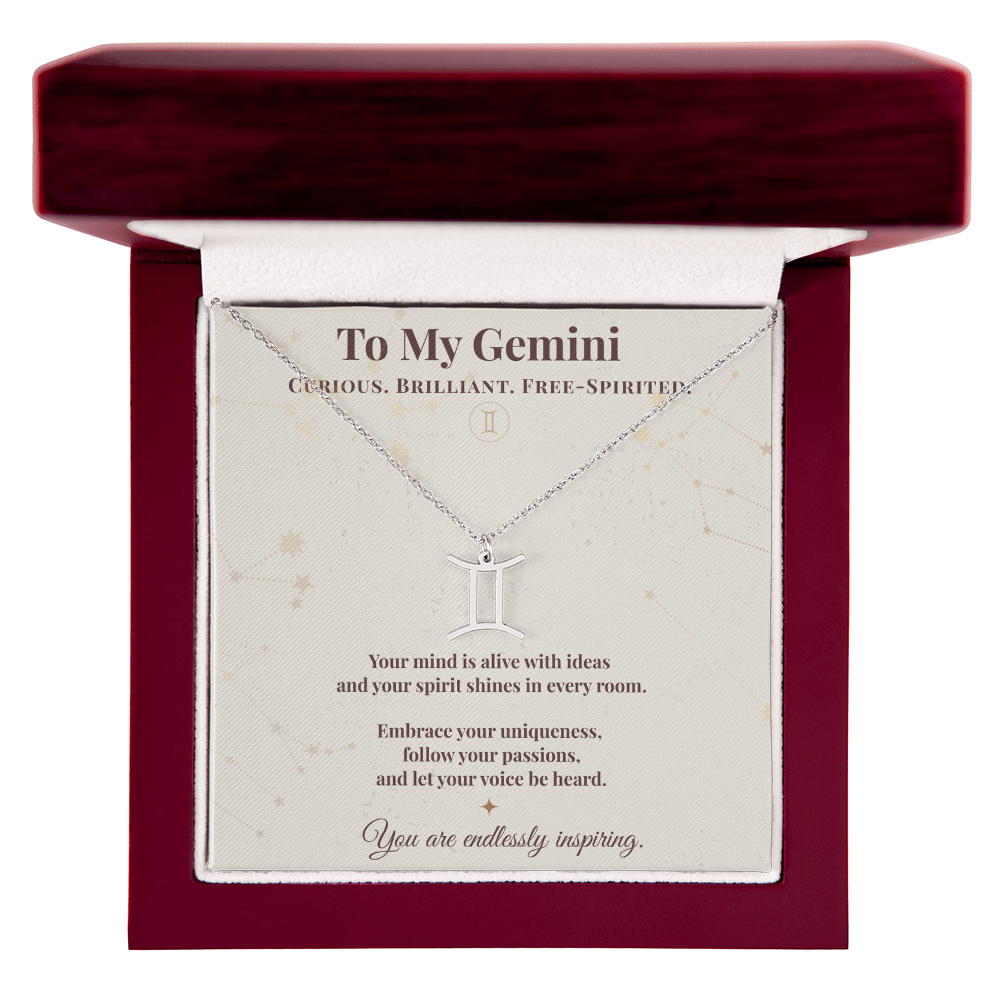 Gemini Necklace – Zodiac Gift for Her – Meaningful Astrology Jewelry with Message Card