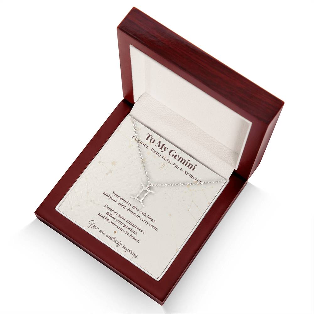 Gemini Necklace – Zodiac Gift for Her – Meaningful Astrology Jewelry with Message Card