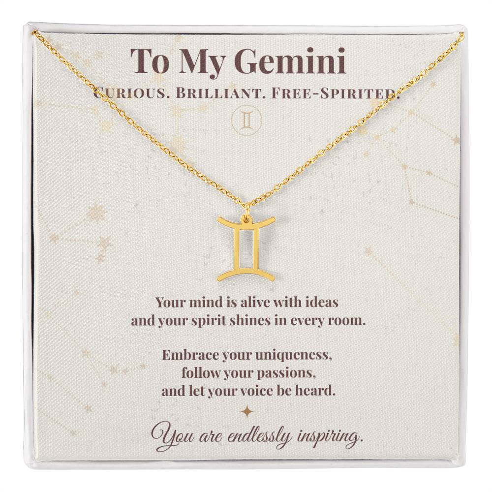 Gemini Necklace – Zodiac Gift for Her – Meaningful Astrology Jewelry with Message Card