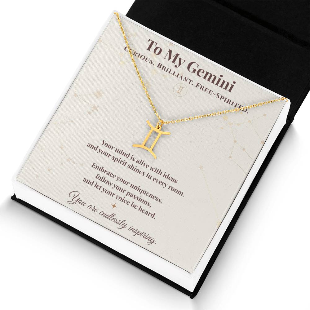 Gemini Necklace – Zodiac Gift for Her – Meaningful Astrology Jewelry with Message Card