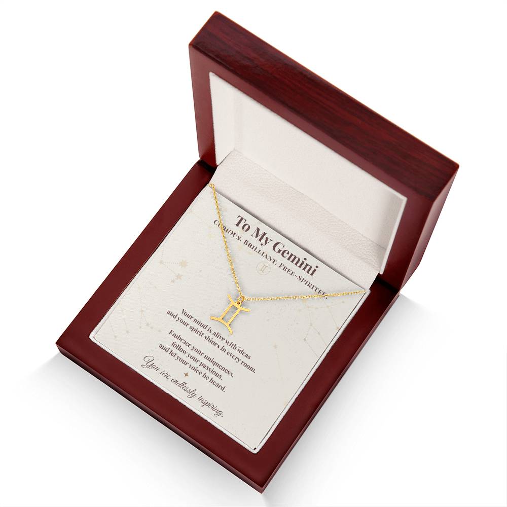Gemini Necklace – Zodiac Gift for Her – Meaningful Astrology Jewelry with Message Card