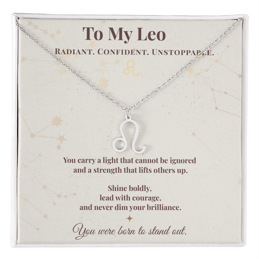 Leo Necklace – Zodiac Gift for Her – Meaningful Astrology Jewelry with Message Card