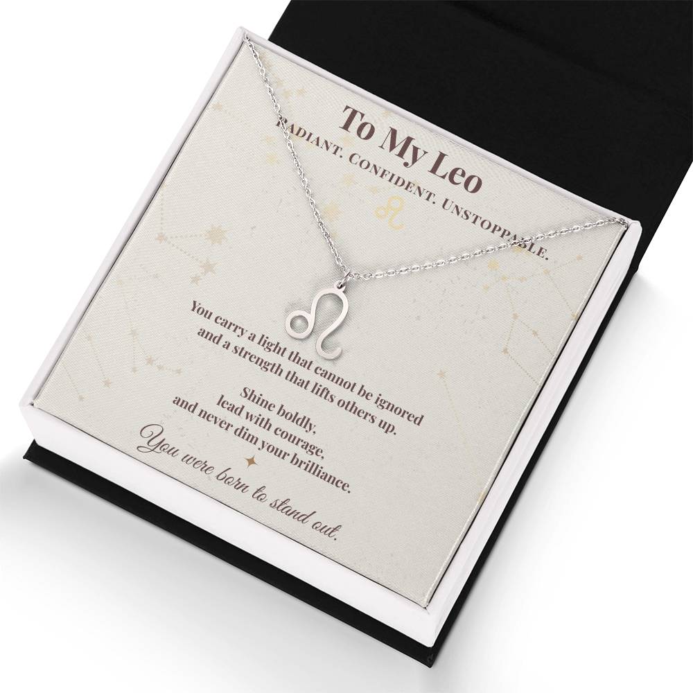 Leo Necklace – Zodiac Gift for Her – Meaningful Astrology Jewelry with Message Card