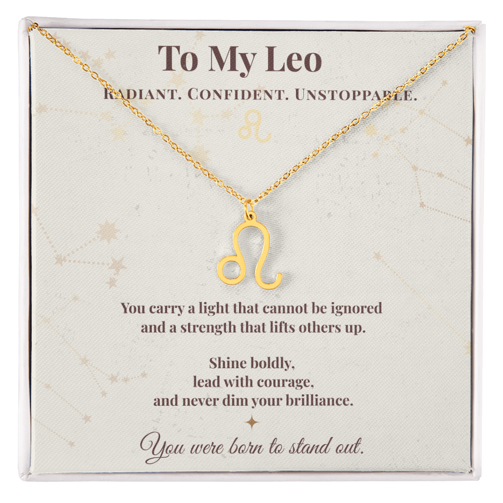 Leo Necklace – Zodiac Gift for Her – Meaningful Astrology Jewelry with Message Card