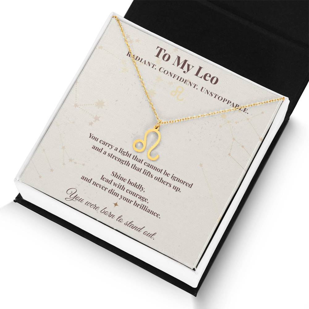 Leo Necklace – Zodiac Gift for Her – Meaningful Astrology Jewelry with Message Card