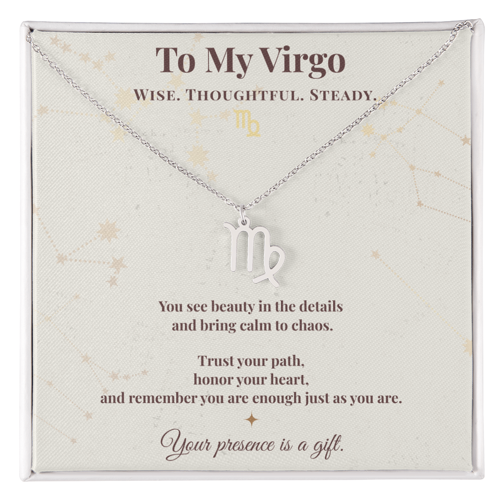 Virgo Necklace – Zodiac Gift for Her – Meaningful Astrology Jewelry with Message Card