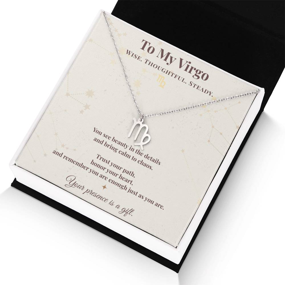 Virgo Necklace – Zodiac Gift for Her – Meaningful Astrology Jewelry with Message Card