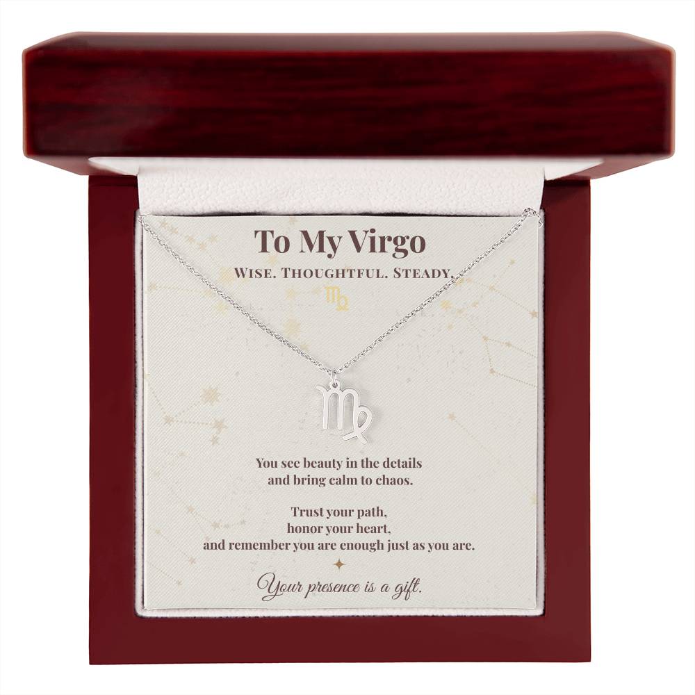 Virgo Necklace – Zodiac Gift for Her – Meaningful Astrology Jewelry with Message Card