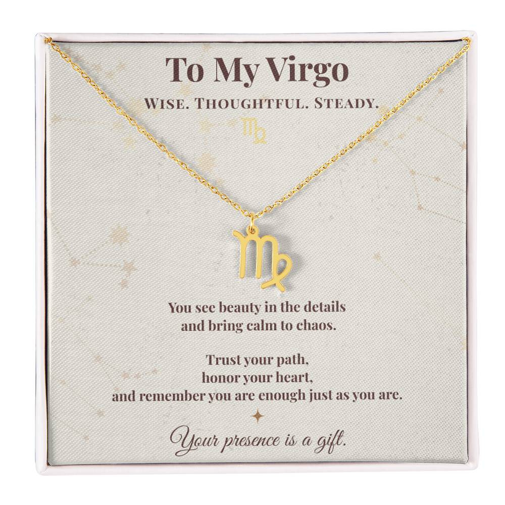 Virgo Necklace – Zodiac Gift for Her – Meaningful Astrology Jewelry with Message Card