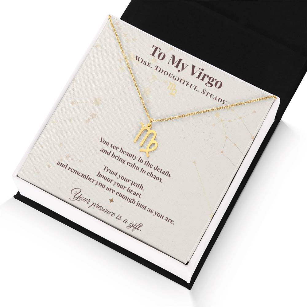 Virgo Necklace – Zodiac Gift for Her – Meaningful Astrology Jewelry with Message Card
