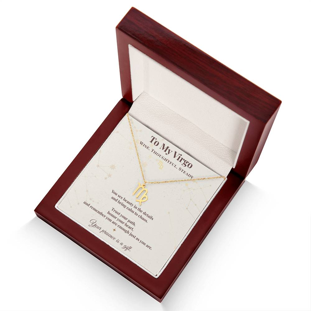 Virgo Necklace – Zodiac Gift for Her – Meaningful Astrology Jewelry with Message Card