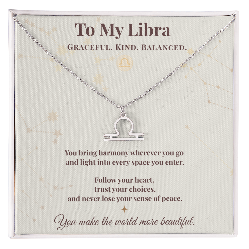 Libra Necklace – Zodiac Gift for Her – Meaningful Astrology Jewelry with Message Card