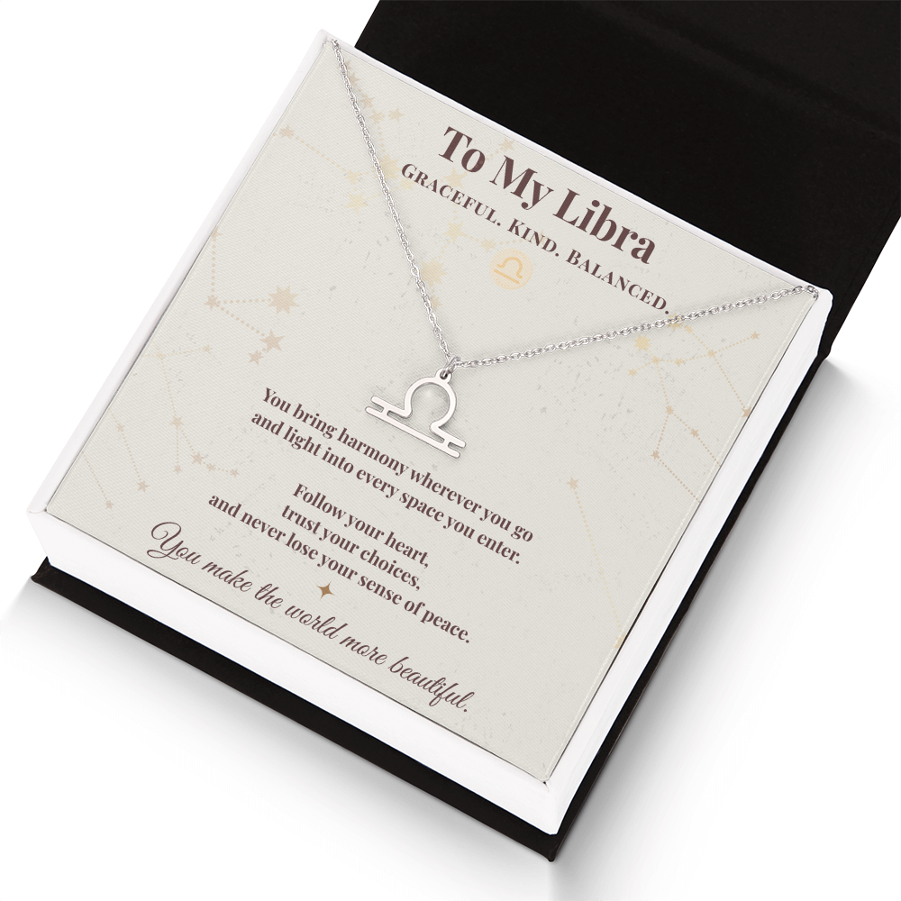 Libra Necklace – Zodiac Gift for Her – Meaningful Astrology Jewelry with Message Card