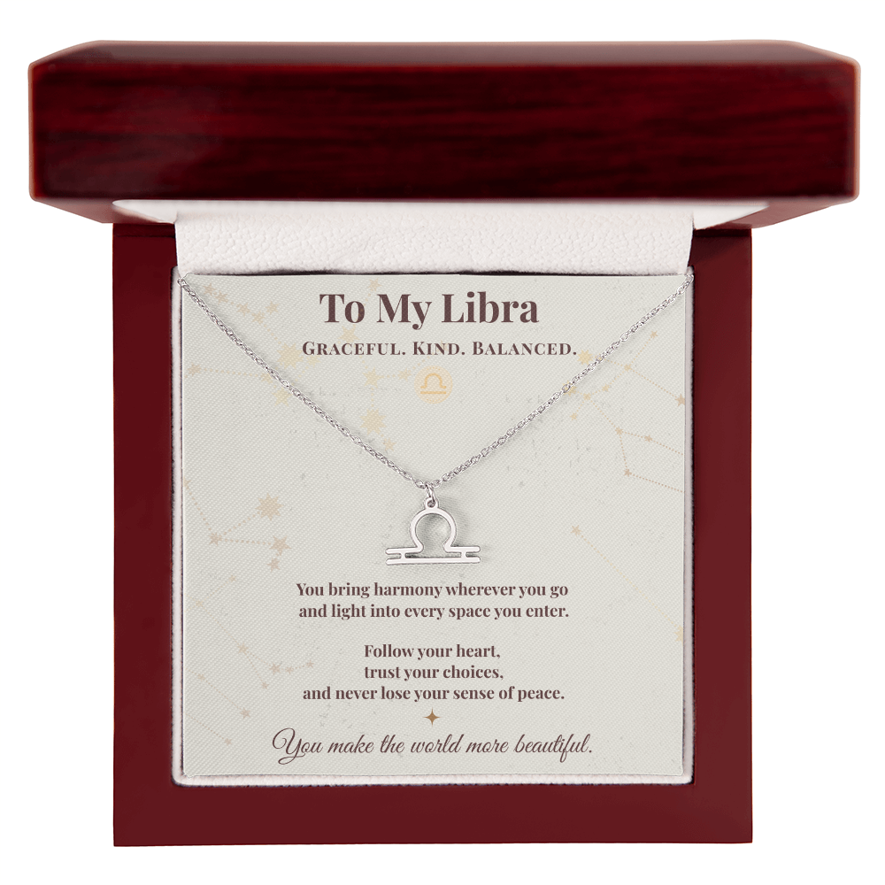 Libra Necklace – Zodiac Gift for Her – Meaningful Astrology Jewelry with Message Card