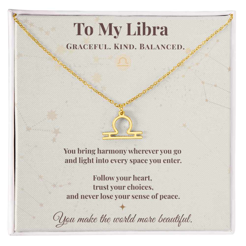 Libra Necklace – Zodiac Gift for Her – Meaningful Astrology Jewelry with Message Card