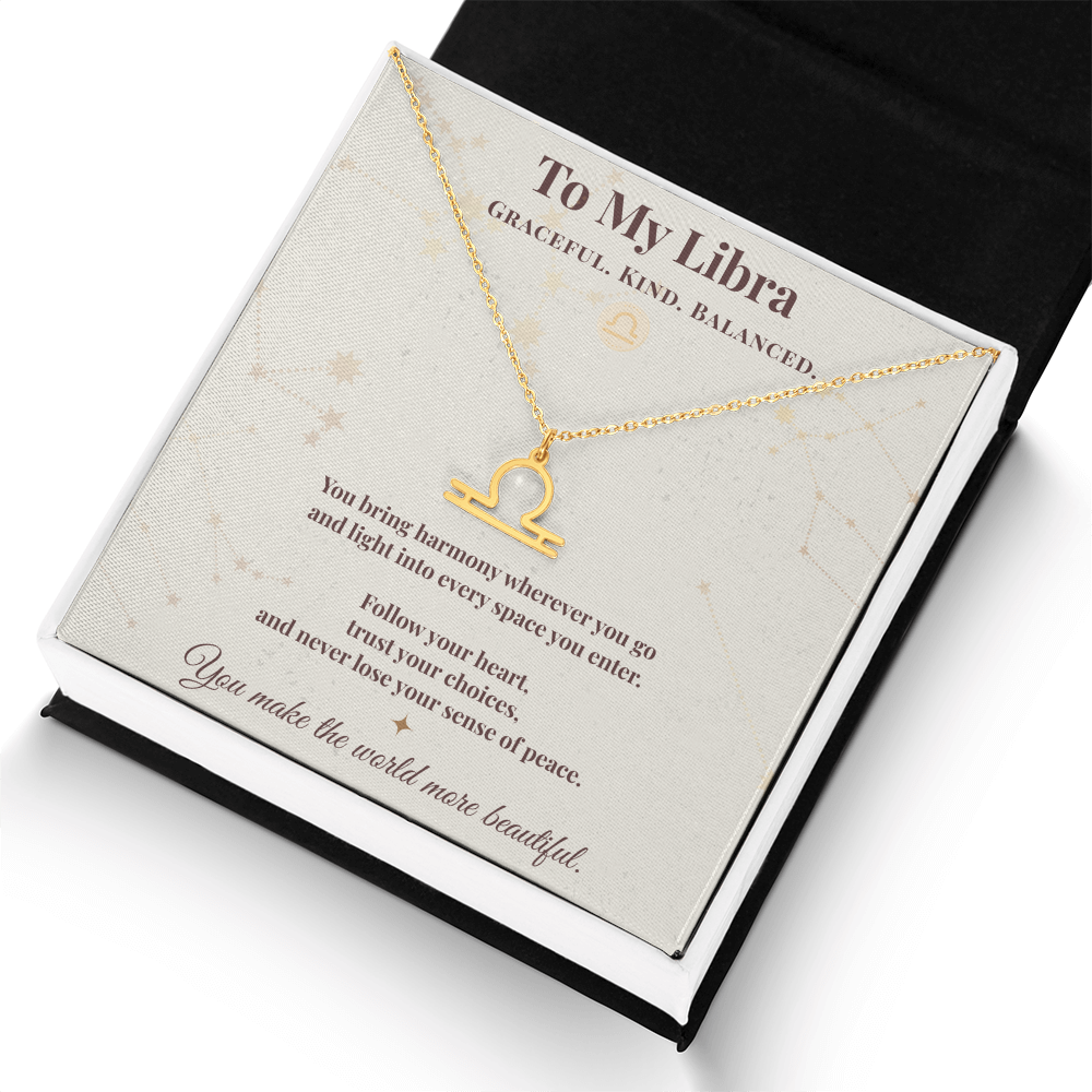 Libra Necklace – Zodiac Gift for Her – Meaningful Astrology Jewelry with Message Card