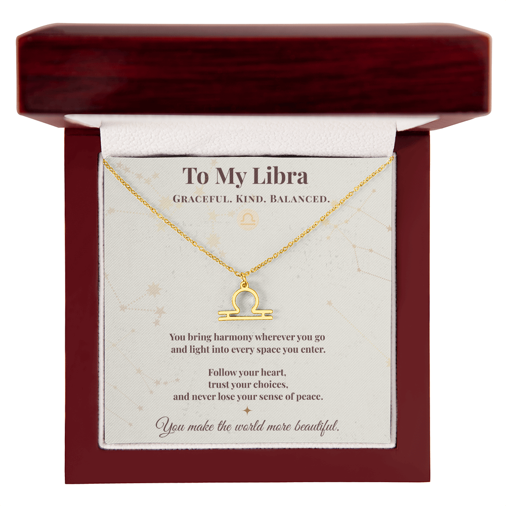 Libra Necklace – Zodiac Gift for Her – Meaningful Astrology Jewelry with Message Card