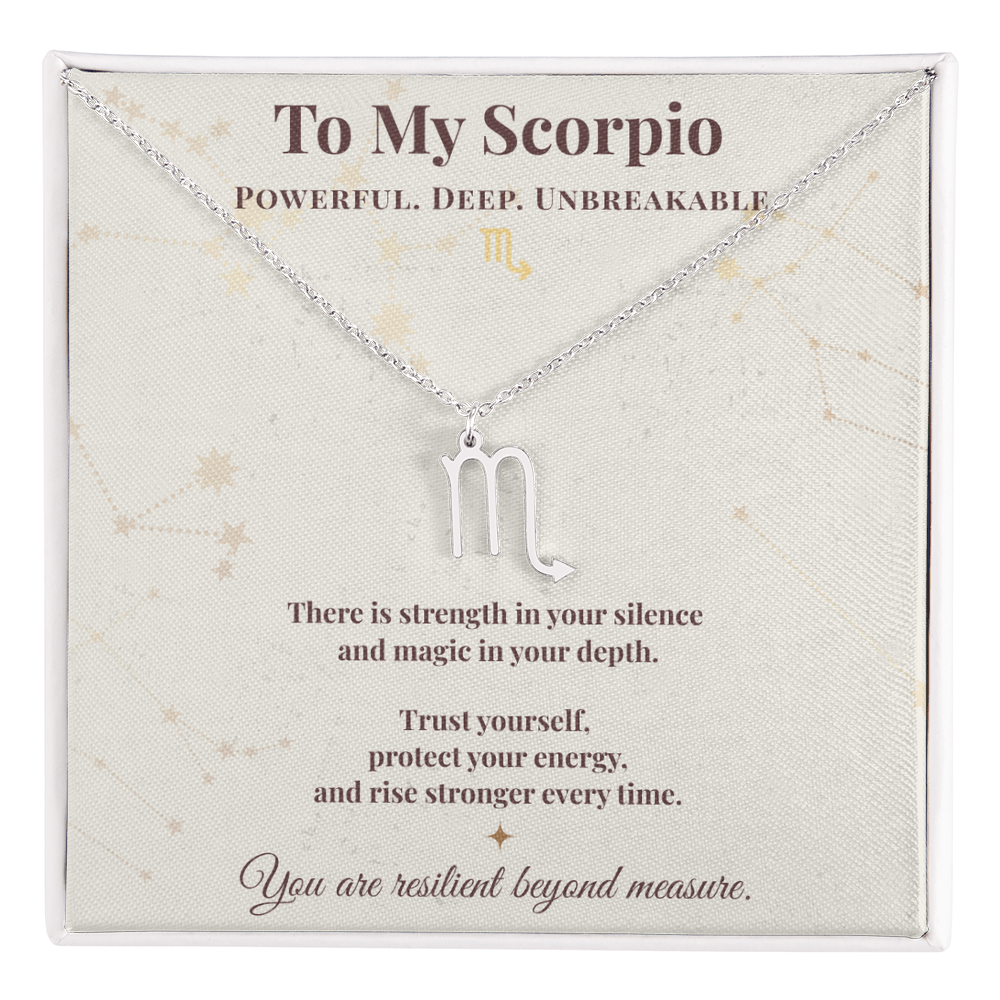 Scorpio  Necklace – Zodiac Gift for Her – Meaningful Astrology Jewelry with Message Card