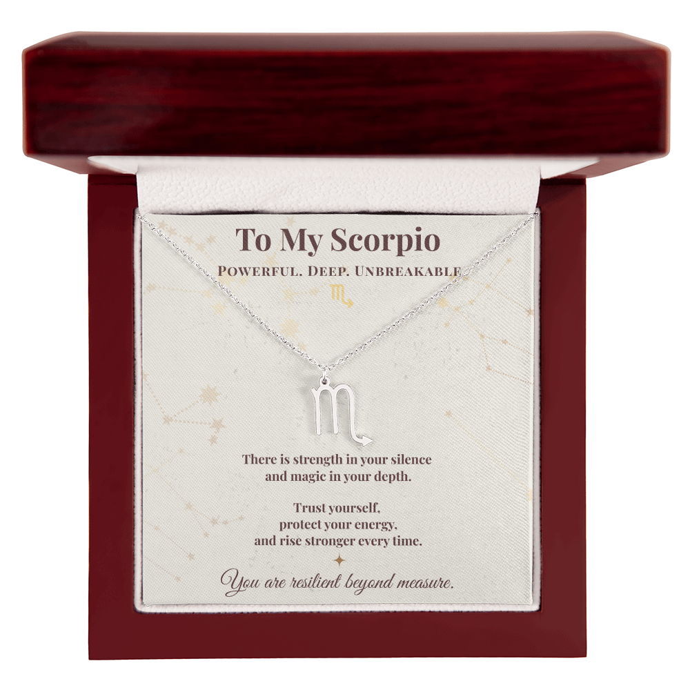 Scorpio  Necklace – Zodiac Gift for Her – Meaningful Astrology Jewelry with Message Card