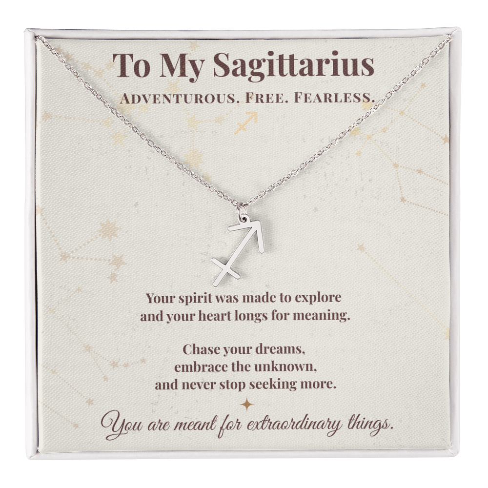 Sagittarius Necklace – Zodiac Gift for Her – Meaningful Astrology Jewelry with Message Card