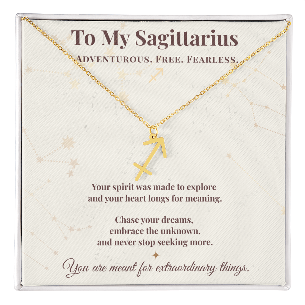 Sagittarius Necklace – Zodiac Gift for Her – Meaningful Astrology Jewelry with Message Card