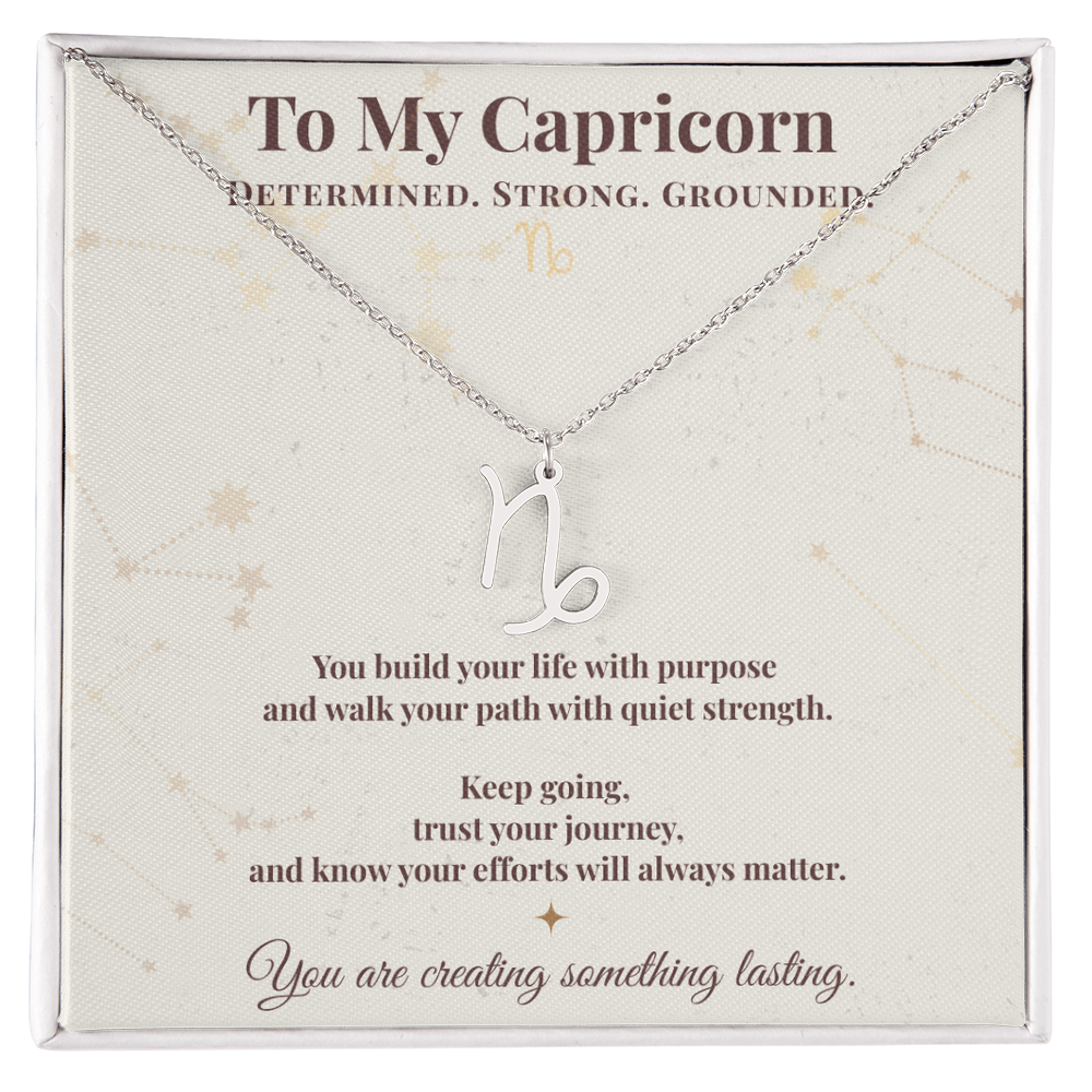 Capricorn Necklace – Zodiac Gift for Her – Meaningful Astrology Jewelry with Message Card