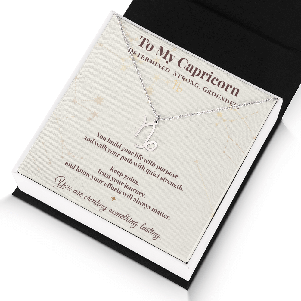 Capricorn Necklace – Zodiac Gift for Her – Meaningful Astrology Jewelry with Message Card