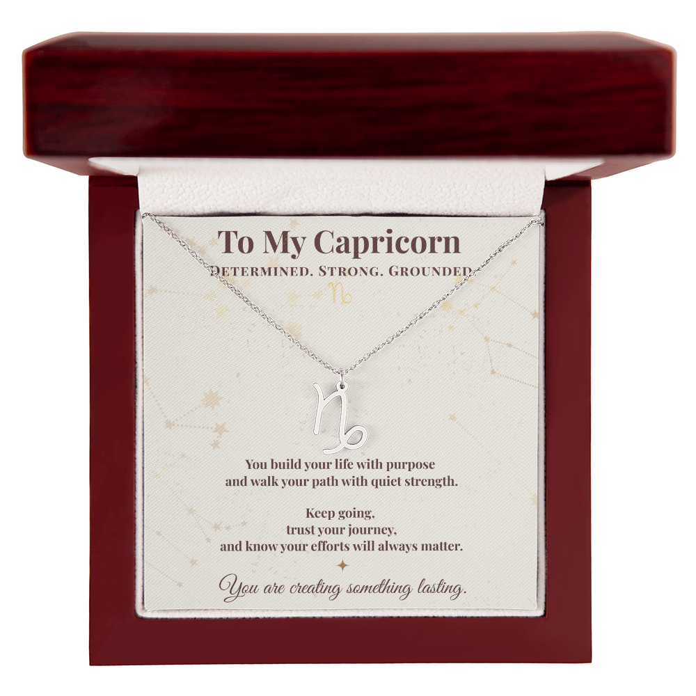 Capricorn Necklace – Zodiac Gift for Her – Meaningful Astrology Jewelry with Message Card