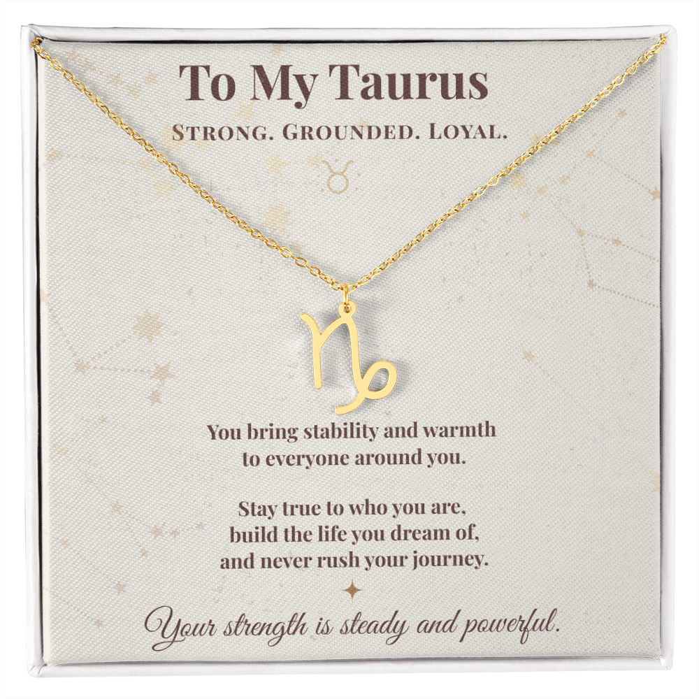 Taurus Necklace – Zodiac Gift for Her – Meaningful Astrology Jewelry with Message Card