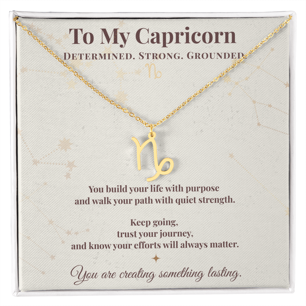 Capricorn Necklace – Zodiac Gift for Her – Meaningful Astrology Jewelry with Message Card