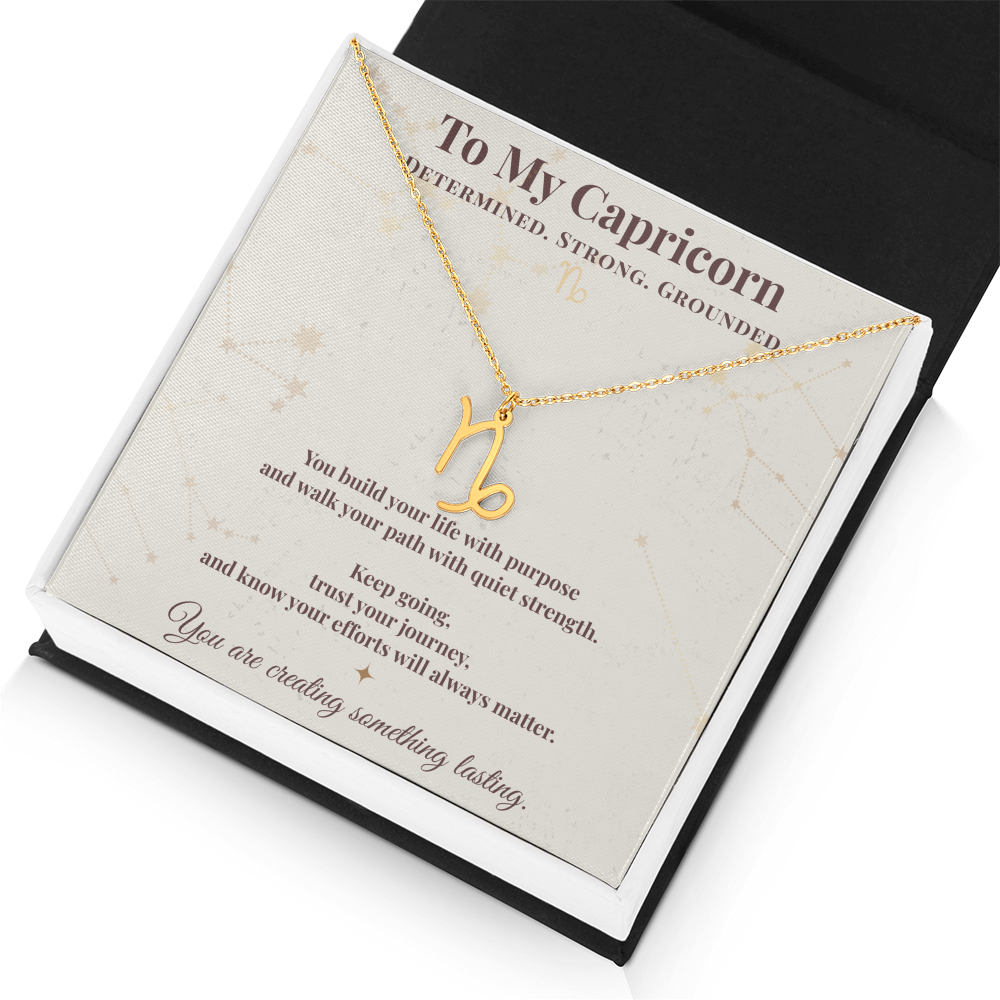 Capricorn Necklace – Zodiac Gift for Her – Meaningful Astrology Jewelry with Message Card