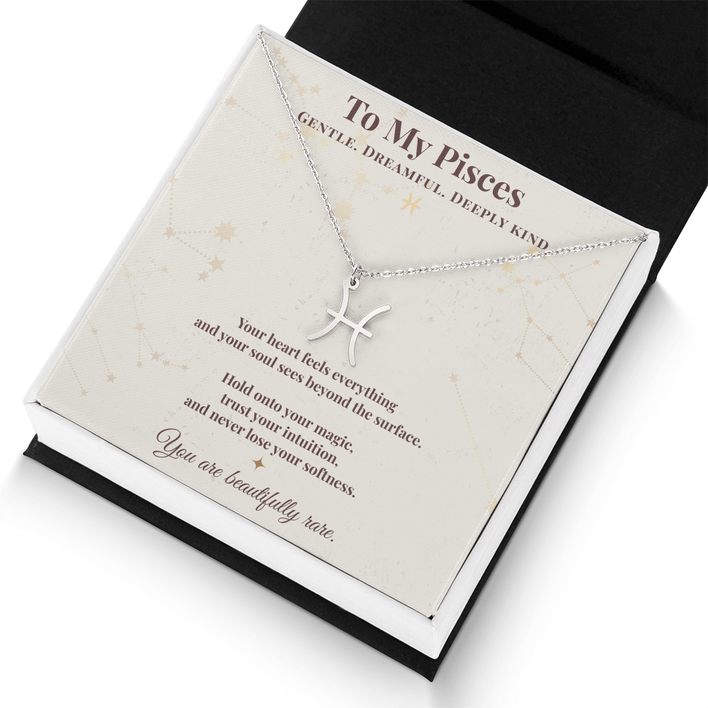 Pisces Necklace – Zodiac Gift for Her – Meaningful Astrology Jewelry with Message Card
