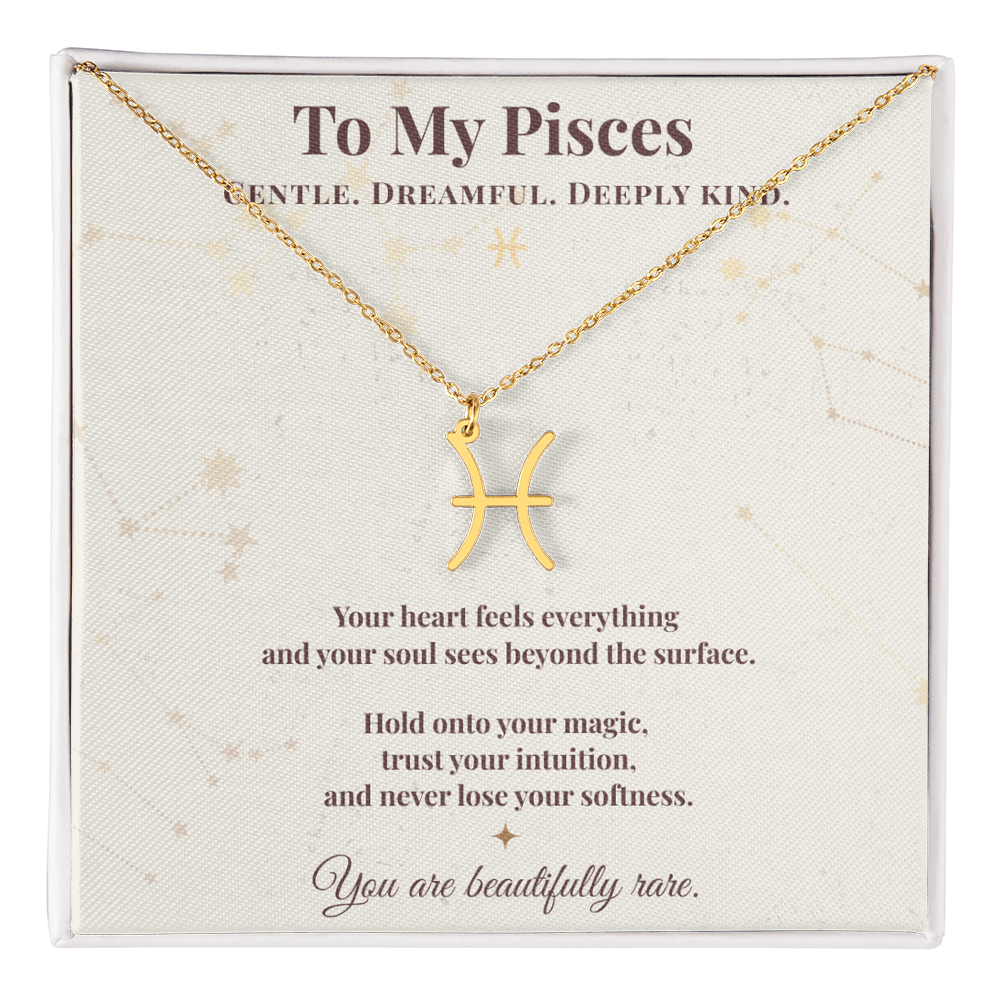 Pisces Necklace – Zodiac Gift for Her – Meaningful Astrology Jewelry with Message Card