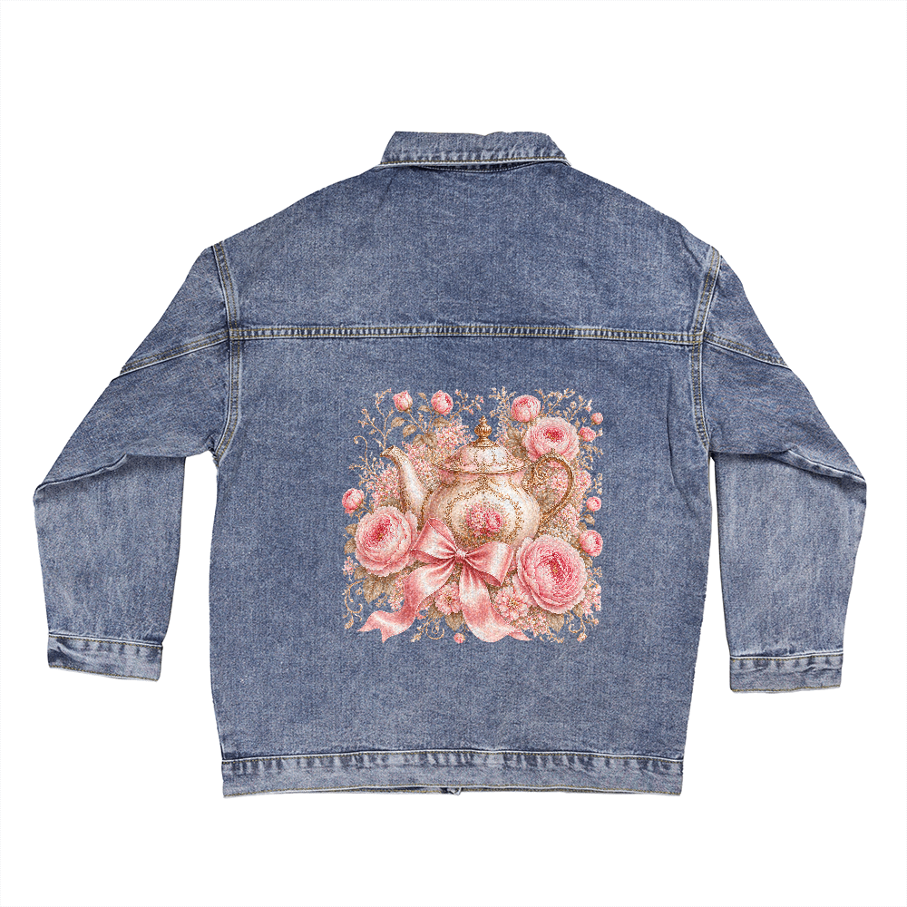 Coquette Tea Rose Denim Jacket