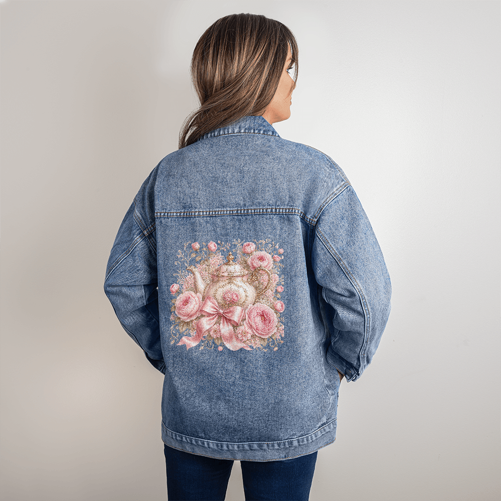 Coquette Tea Rose Denim Jacket