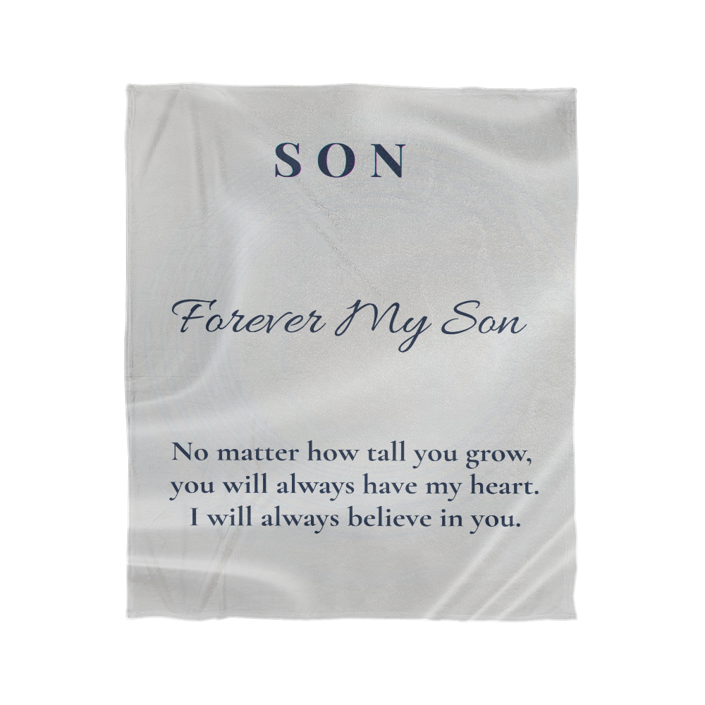 To My Son Blanket – Forever My Son Fleece Blanket – Gift from Mom – Inspirational Blanket for Son