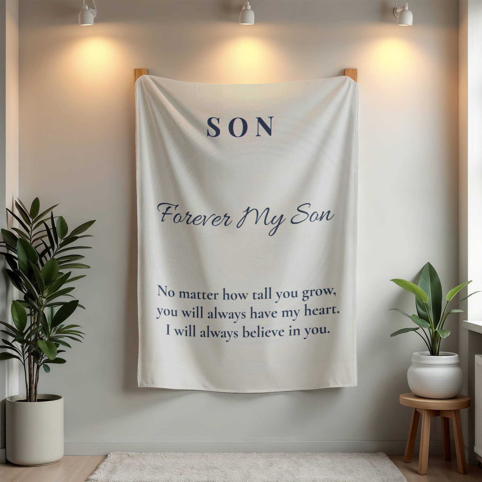 To My Son Blanket – Forever My Son Fleece Blanket – Gift from Mom – Inspirational Blanket for Son