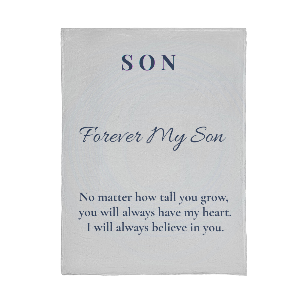 To My Son Blanket – Forever My Son Fleece Blanket – Gift from Mom – Inspirational Blanket for Son