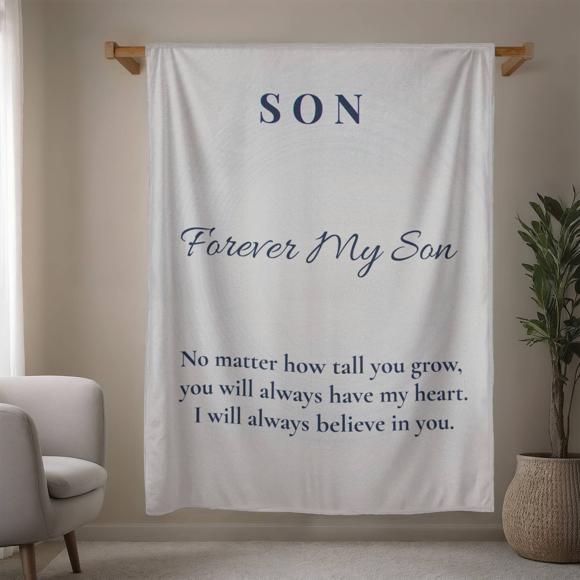 To My Son Blanket – Forever My Son Fleece Blanket – Gift from Mom – Inspirational Blanket for Son