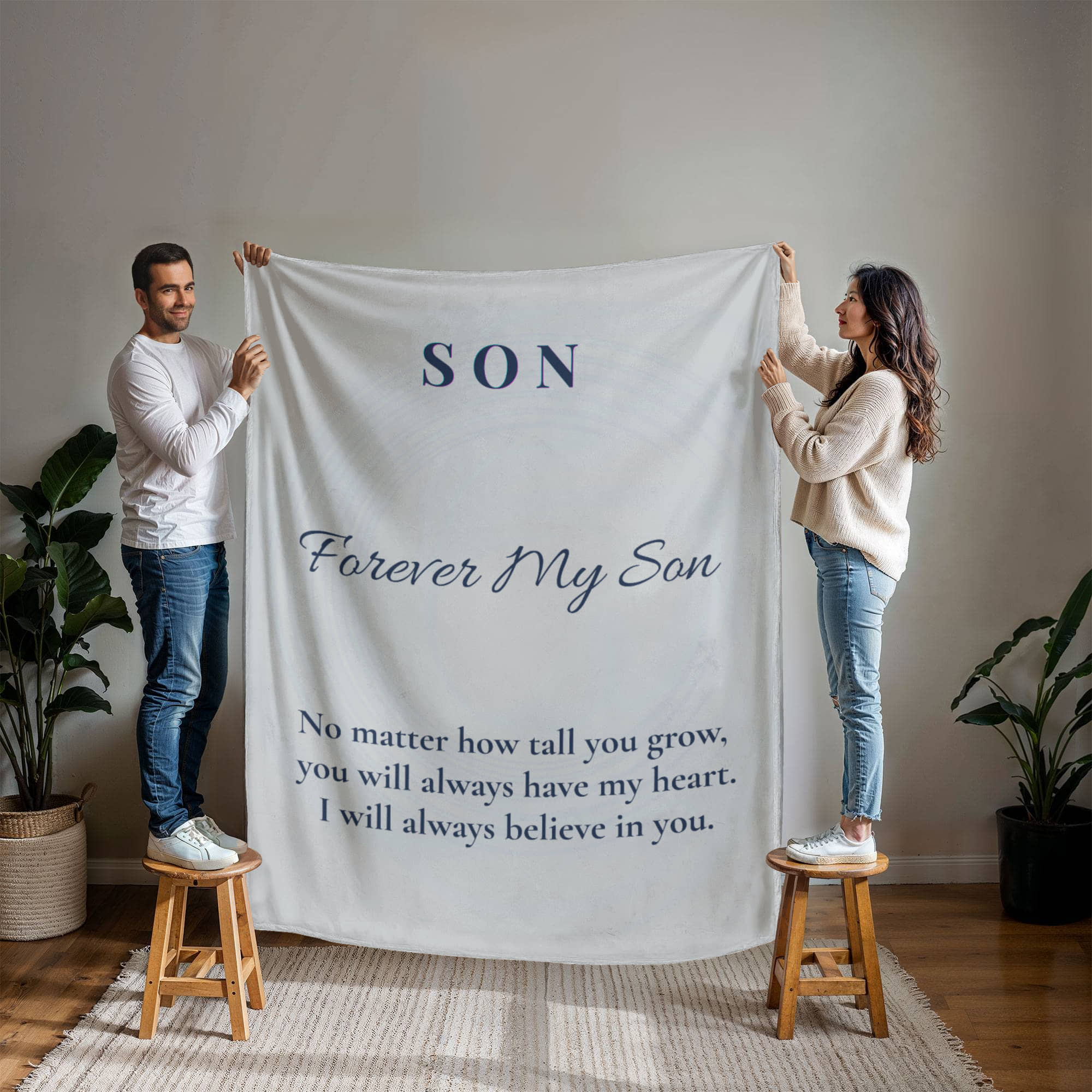 To My Son Blanket – Forever My Son Fleece Blanket – Gift from Mom – Inspirational Blanket for Son