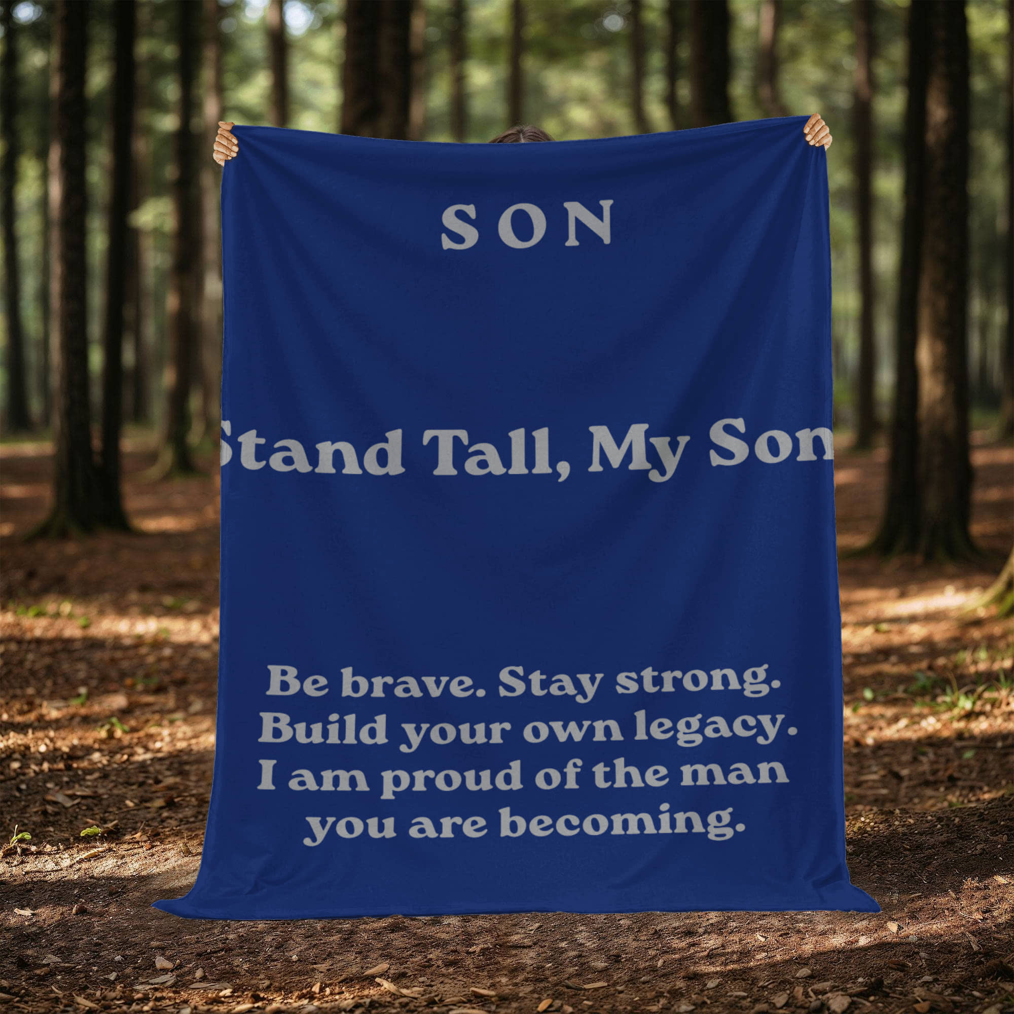 To My Son Blanket – Stand Tall My Son Fleece Blanket – Gift from Dad – Inspirational Blanket for Son