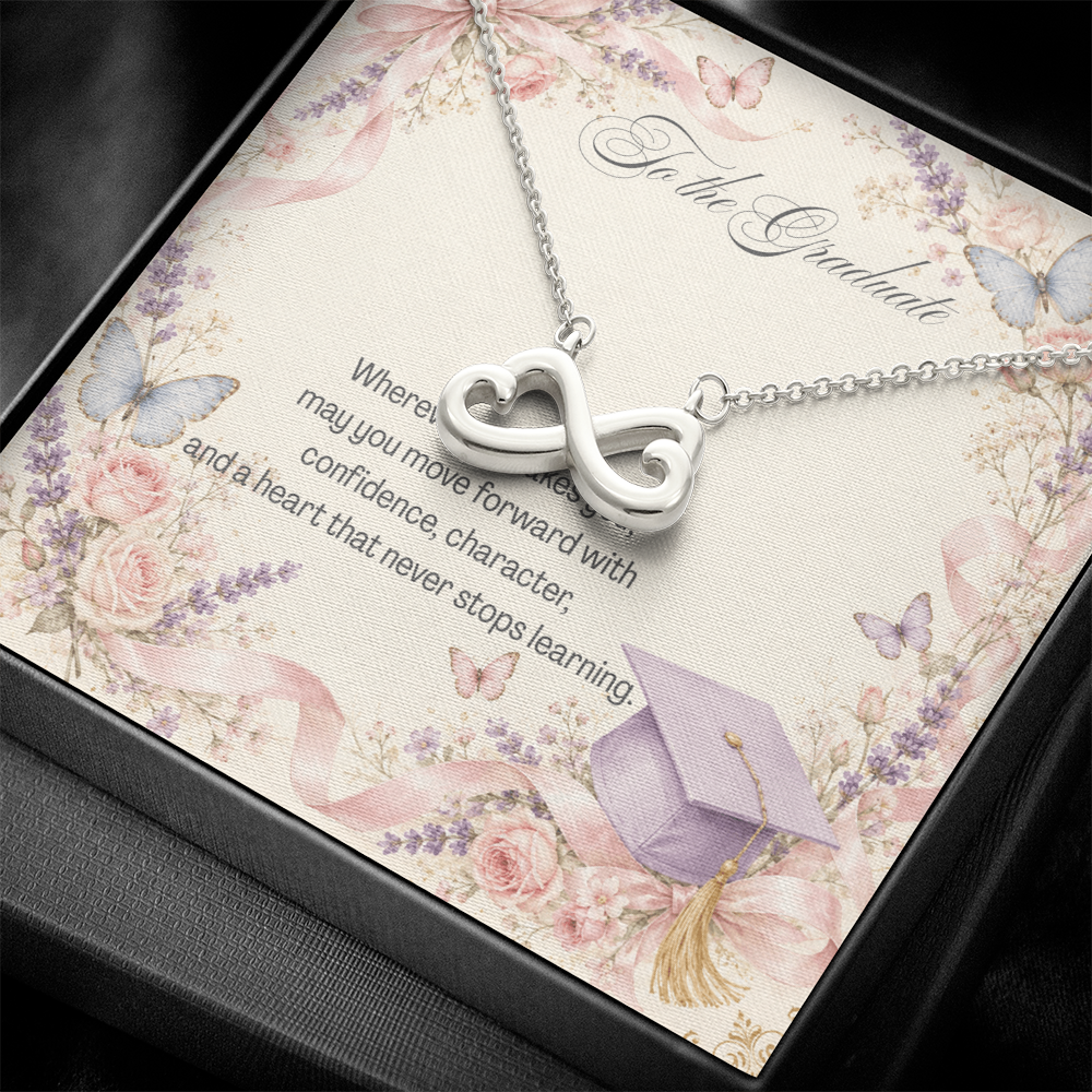 To The Graduate Endless Love Necklace Bows, Butterflies and Flowers