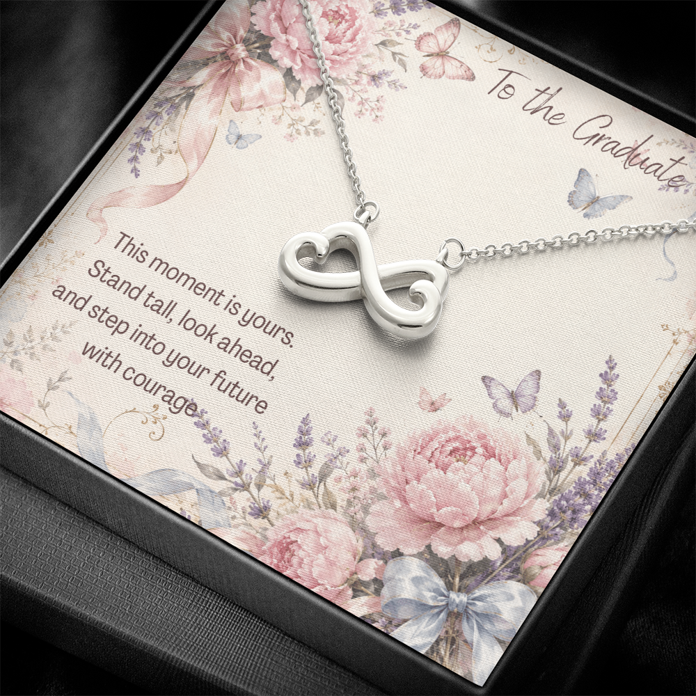 To The Graduate Endless Love Necklace Flowers, Bows, Butterflies