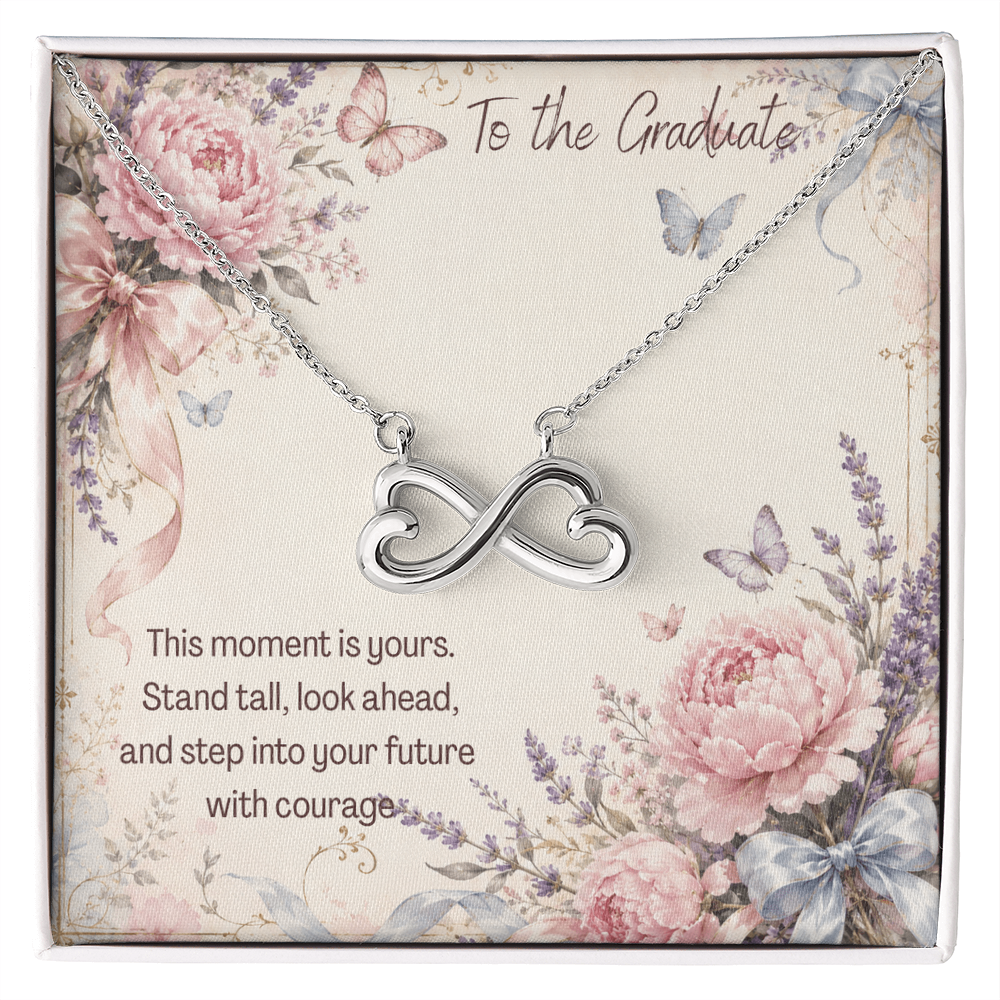 To The Graduate Endless Love Necklace Flowers, Bows, Butterflies