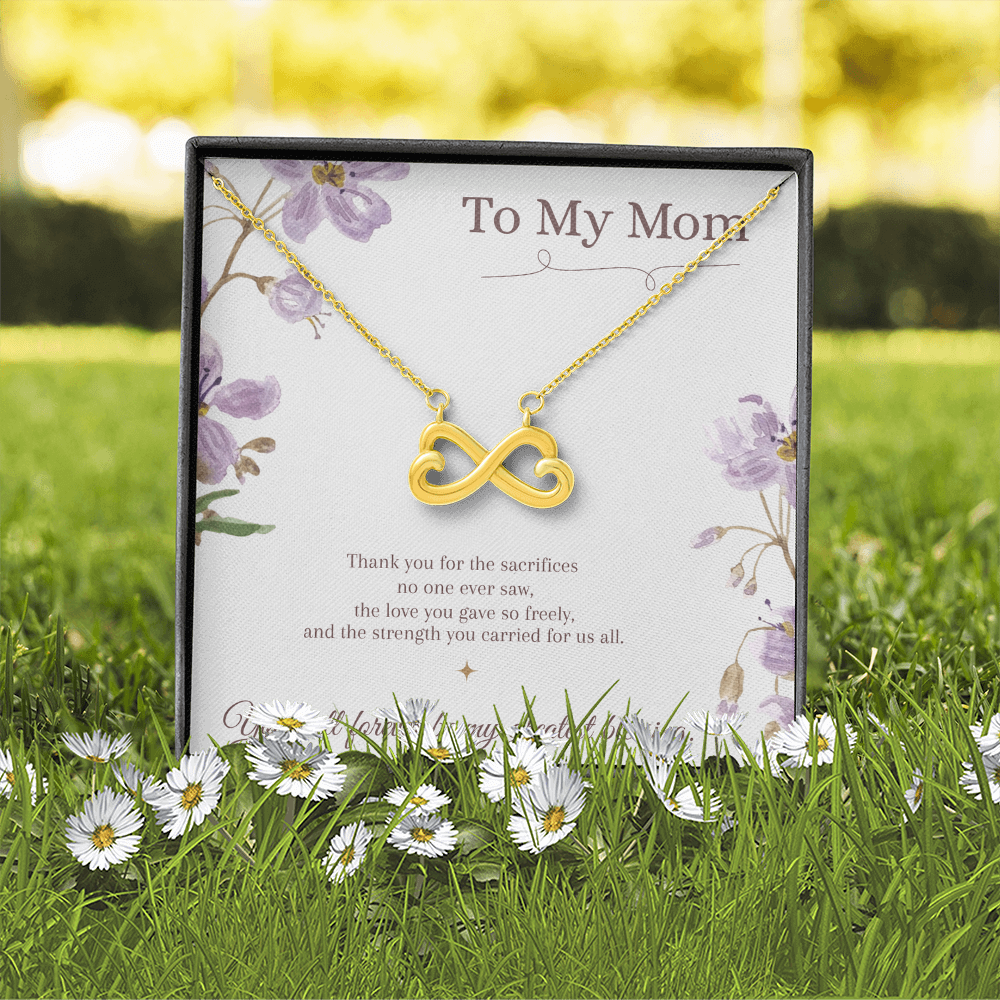 To My Mom Endless Love Necklace – Mother's Day Gift – Meaningful Jewelry with Message Card – Gift for Mom from Daughter or Son