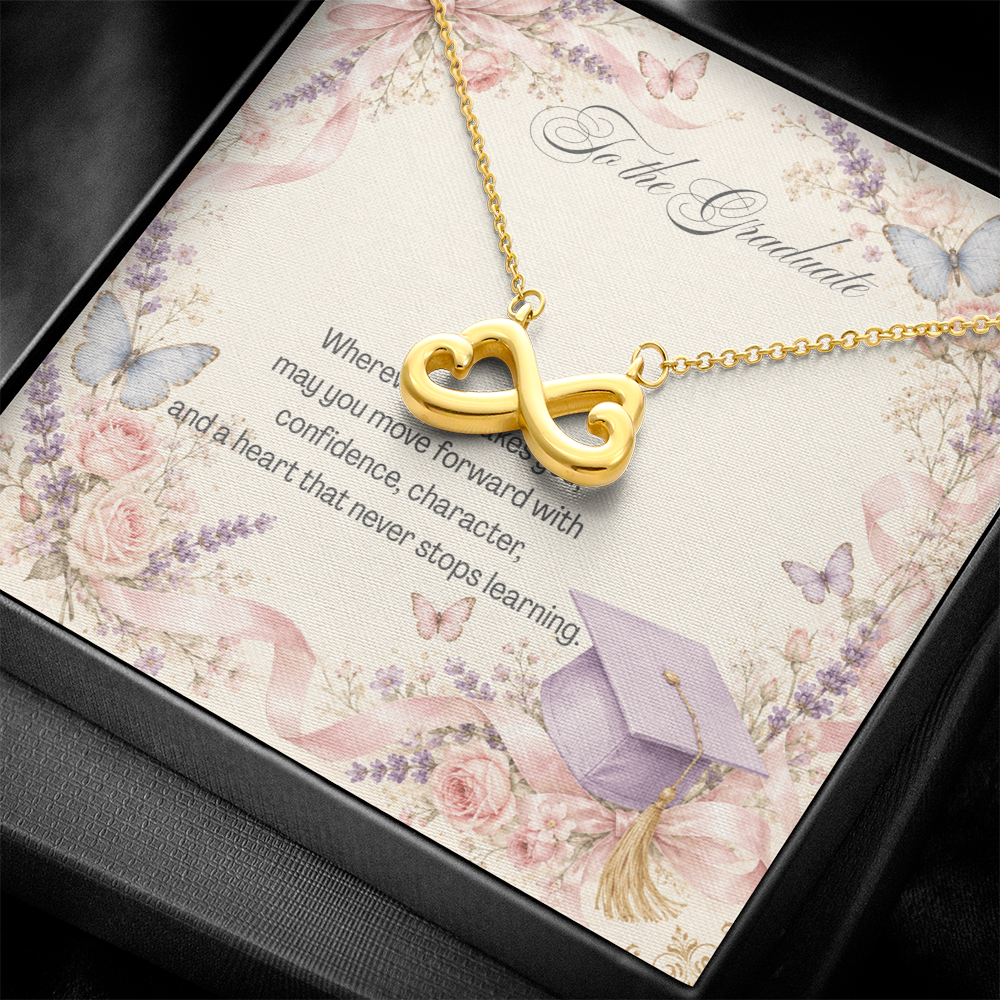 To The Graduate Endless Love Necklace Bows, Butterflies and Flowers