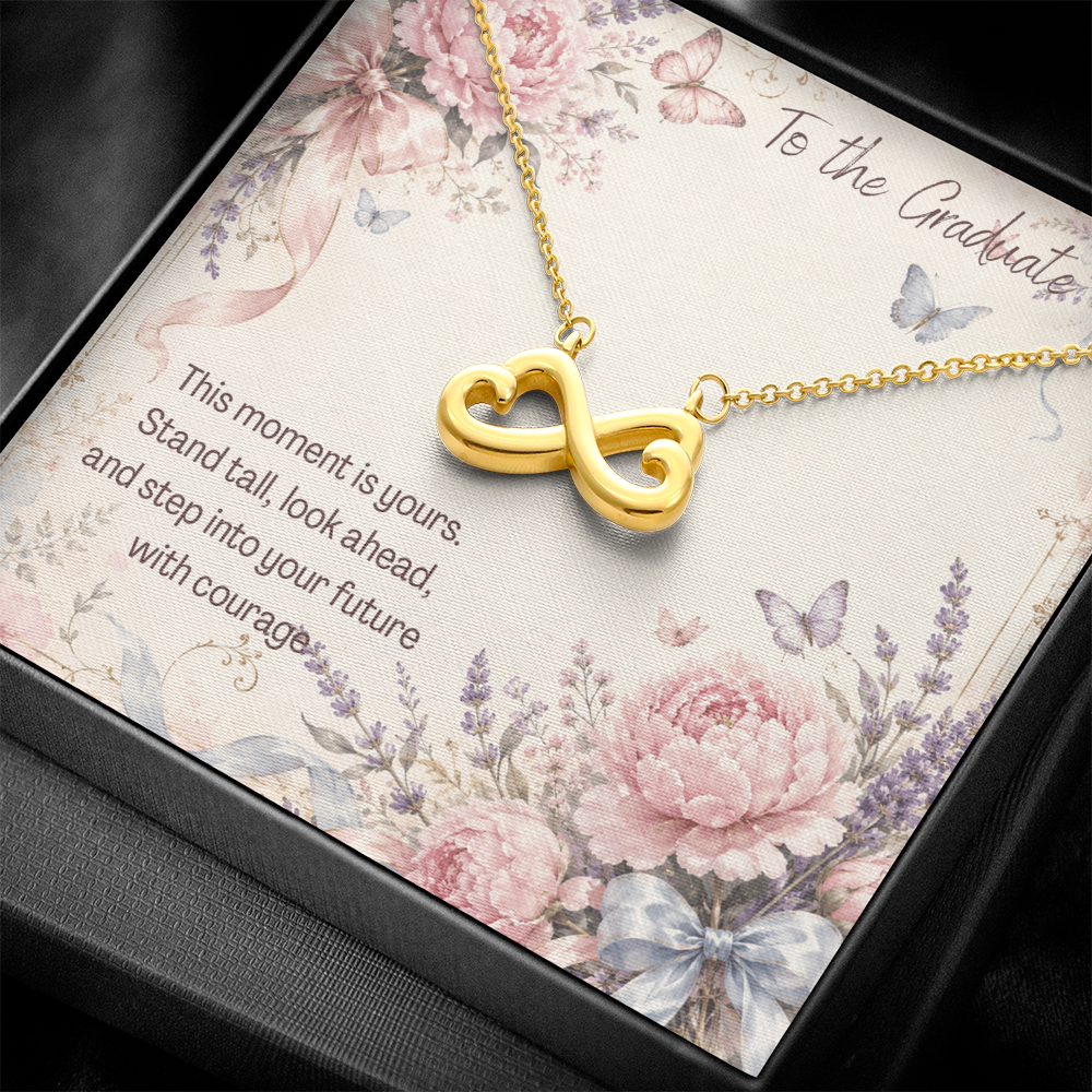 To The Graduate Endless Love Necklace Flowers, Bows, Butterflies